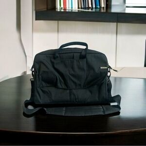 INCASE Black Canvas Laptop Briefcase Messenger Bag 14" Adjustable Strap Unisex